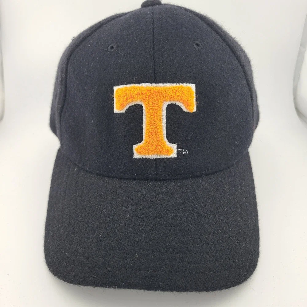 Colosseum Tennessee Volunteers Cap Mens Black Wool Chenille Leather Strap Hat